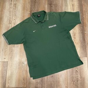 Vintage 90s Michigan State University Spartans Team Nike Polo